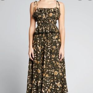 Ulla Johnson Luella top size 10 green gold floral